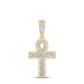 1/4CTW-DIA P1P2 CROSS MENS CHARM